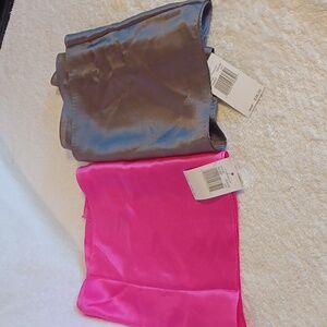 Echo Design silk scarves dark gray and pink 10.5 x 54 inches New